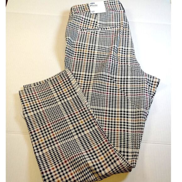 Old Navy Pixie High Rise Checkered Pants - Size 12 NEW w/Tags - Picture 2 of 6